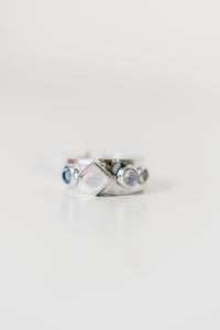 Sparks Fly Ring | Moonstone + Blue Topaz