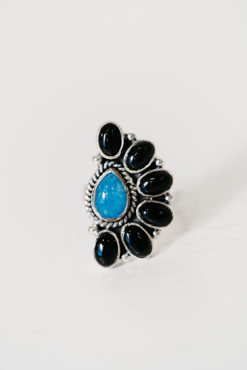Berrie Ring | Smithsonite + Black Onyx