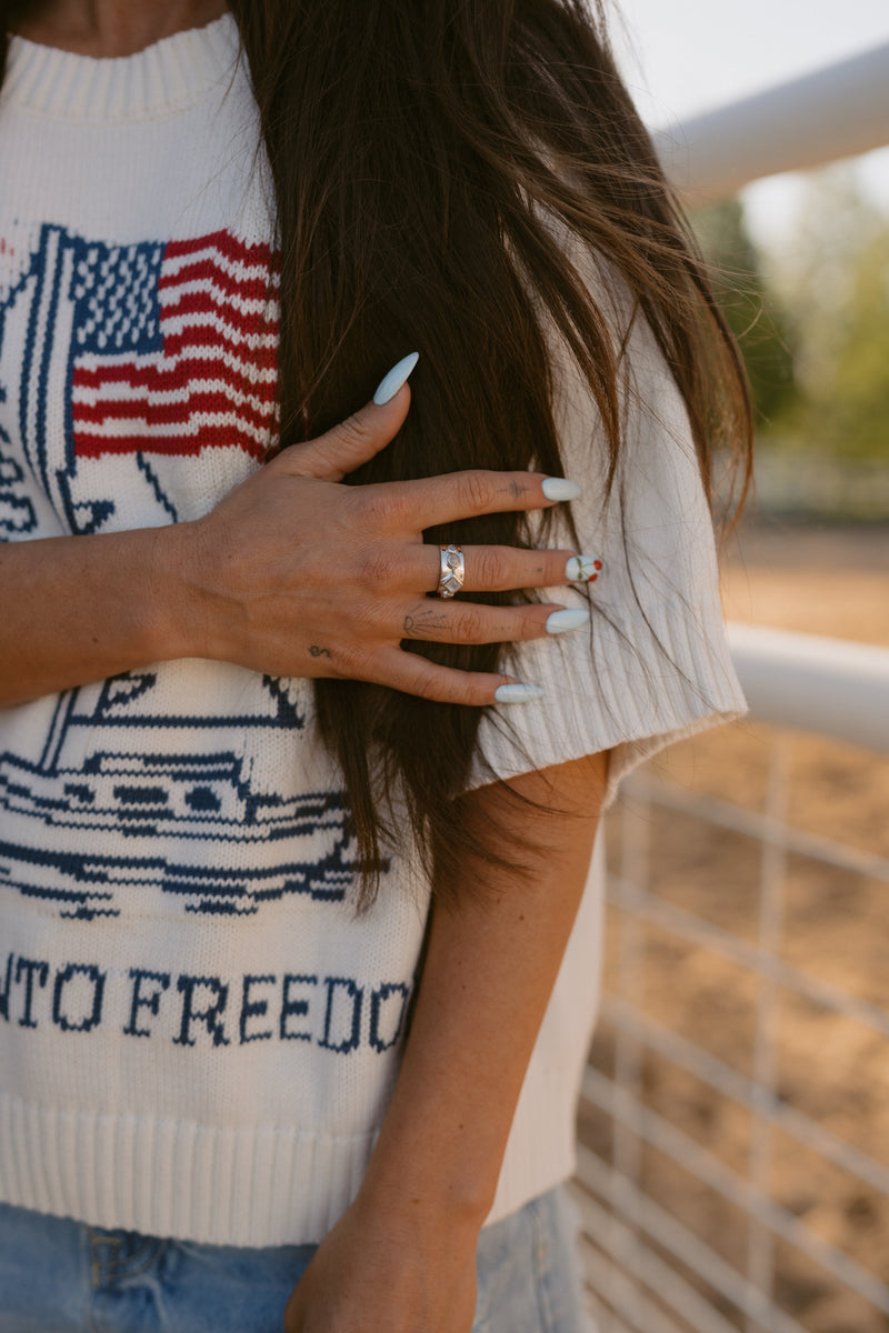 Sparks Fly Ring | Moonstone + Blue Topaz
