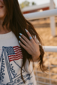 Siletto Ring | Blue Opal