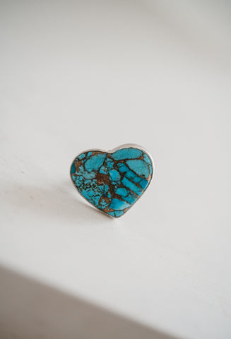 Heart Ring | Blue Copper Turquoise