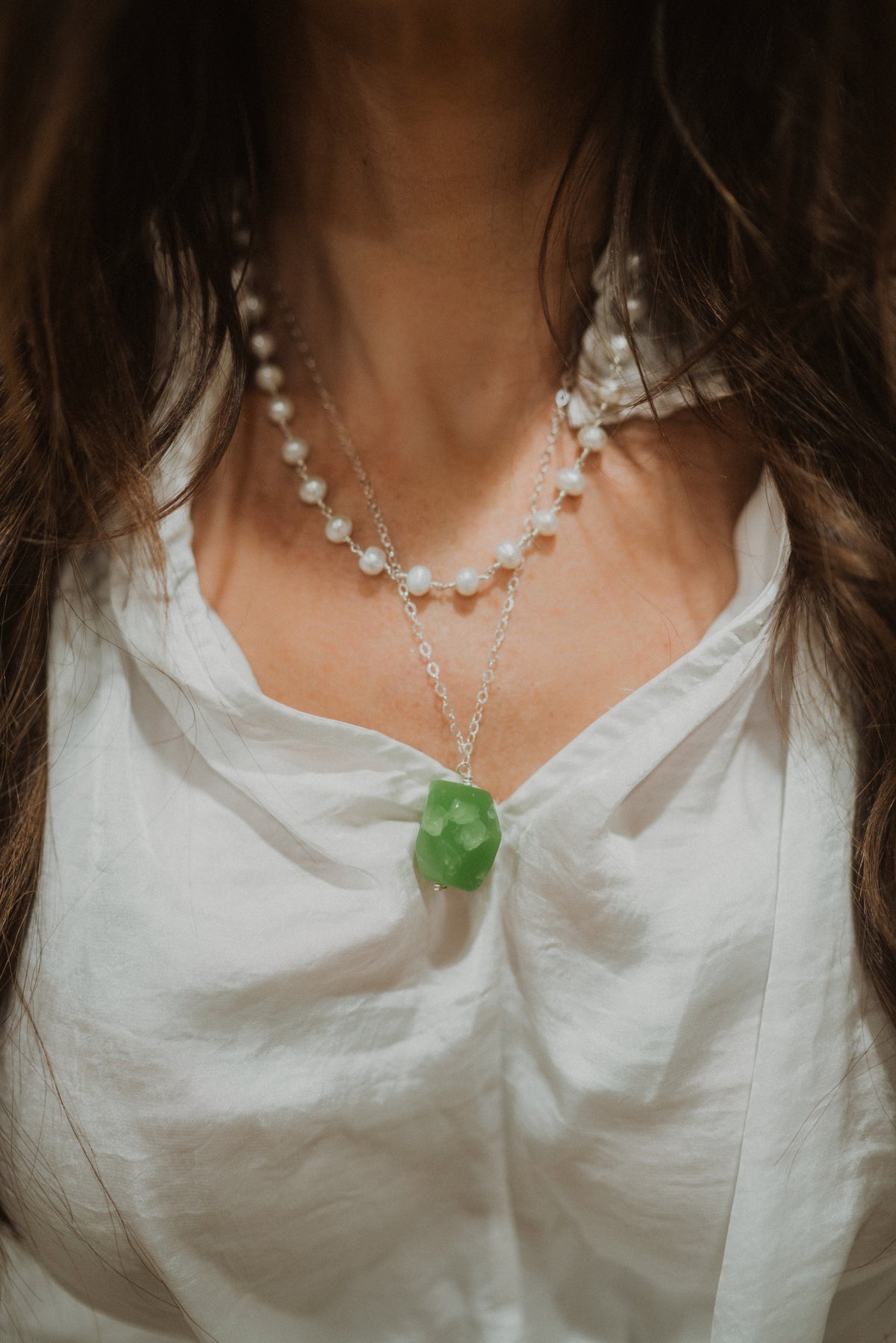 Chandler Necklace | Green Agate