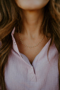 Mae Necklace | Clear + Gold