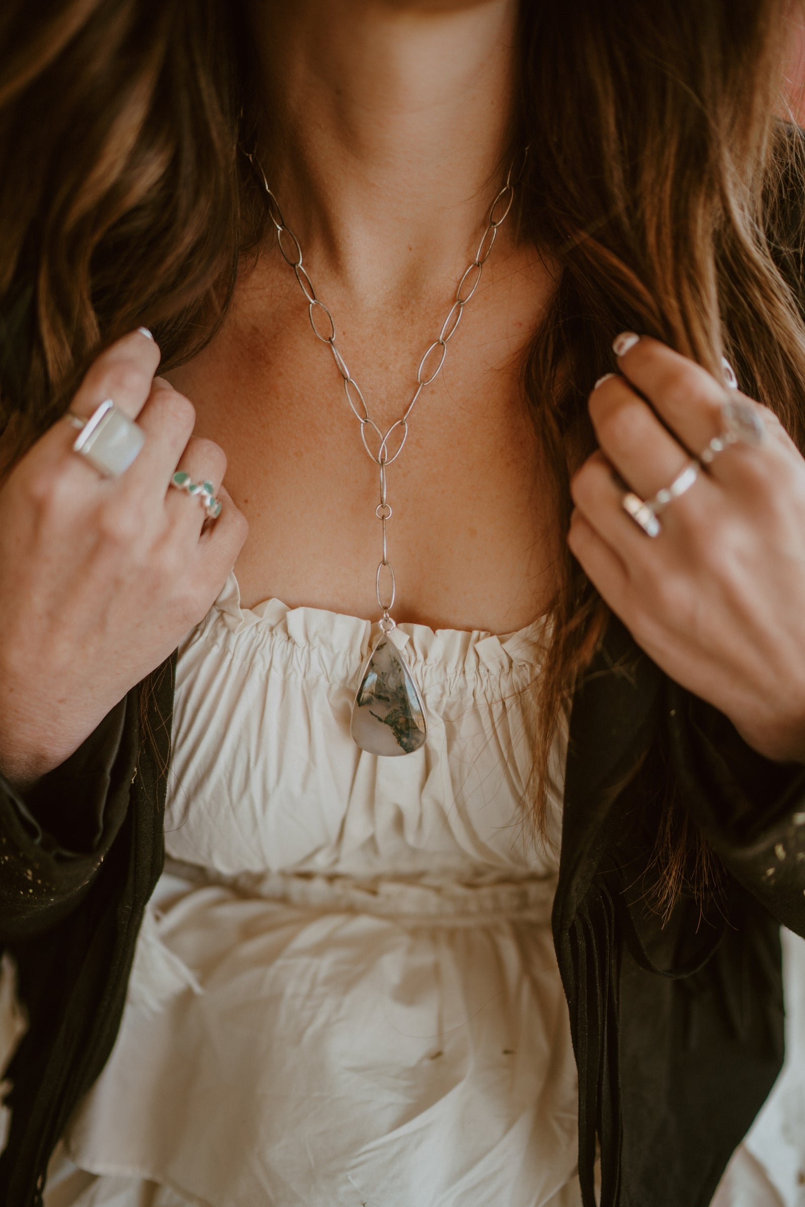 Ceelo Necklace | Moss Agate