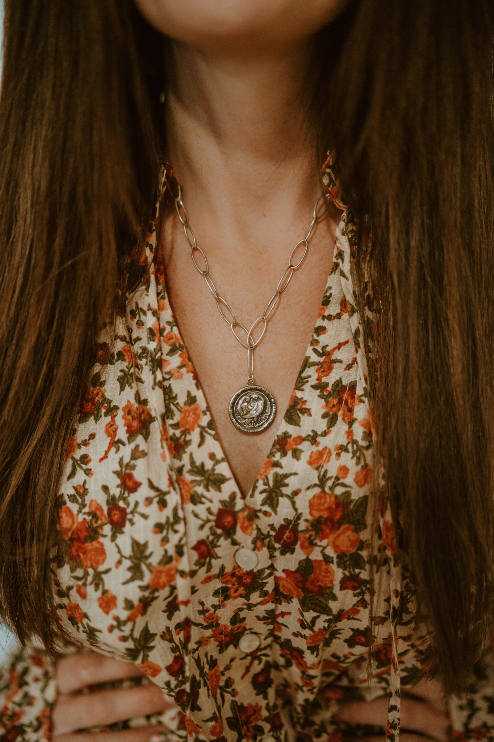 Lovebirds Necklace | Silver