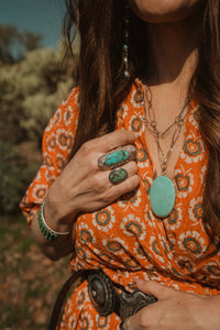 Curtis Ring | Carved Turquoise - FINAL SALE
