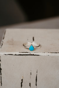 Tiny Teardrop Ring | Turquoise