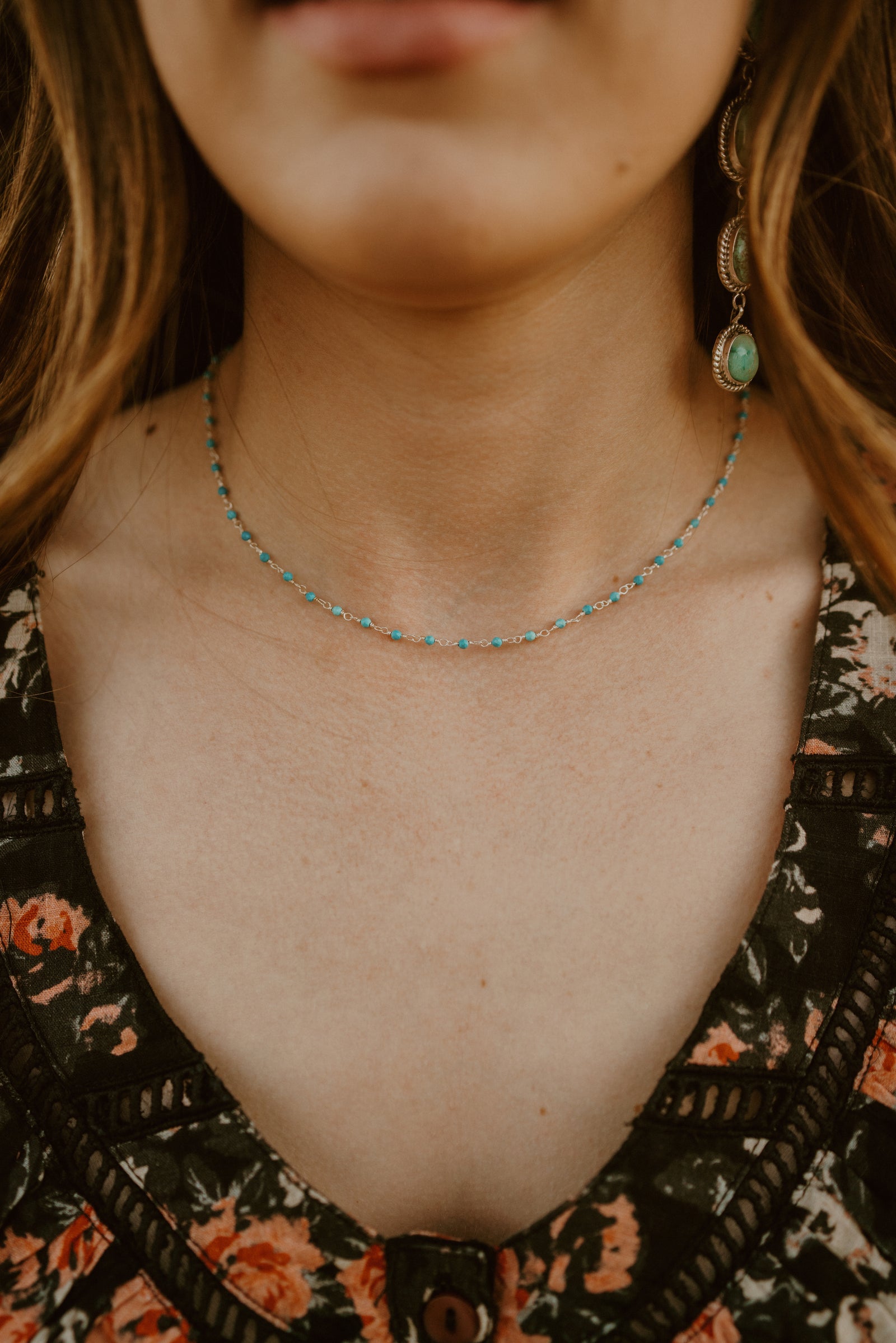 Tessie Necklace | Turquoise and Silver