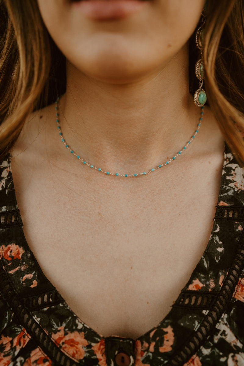 Tessie Necklace | Turquoise and Silver