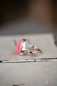 Steeley Ring | Teardrop | Pink Opal