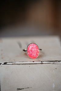 Steeley Ring | Round | Pink Opal