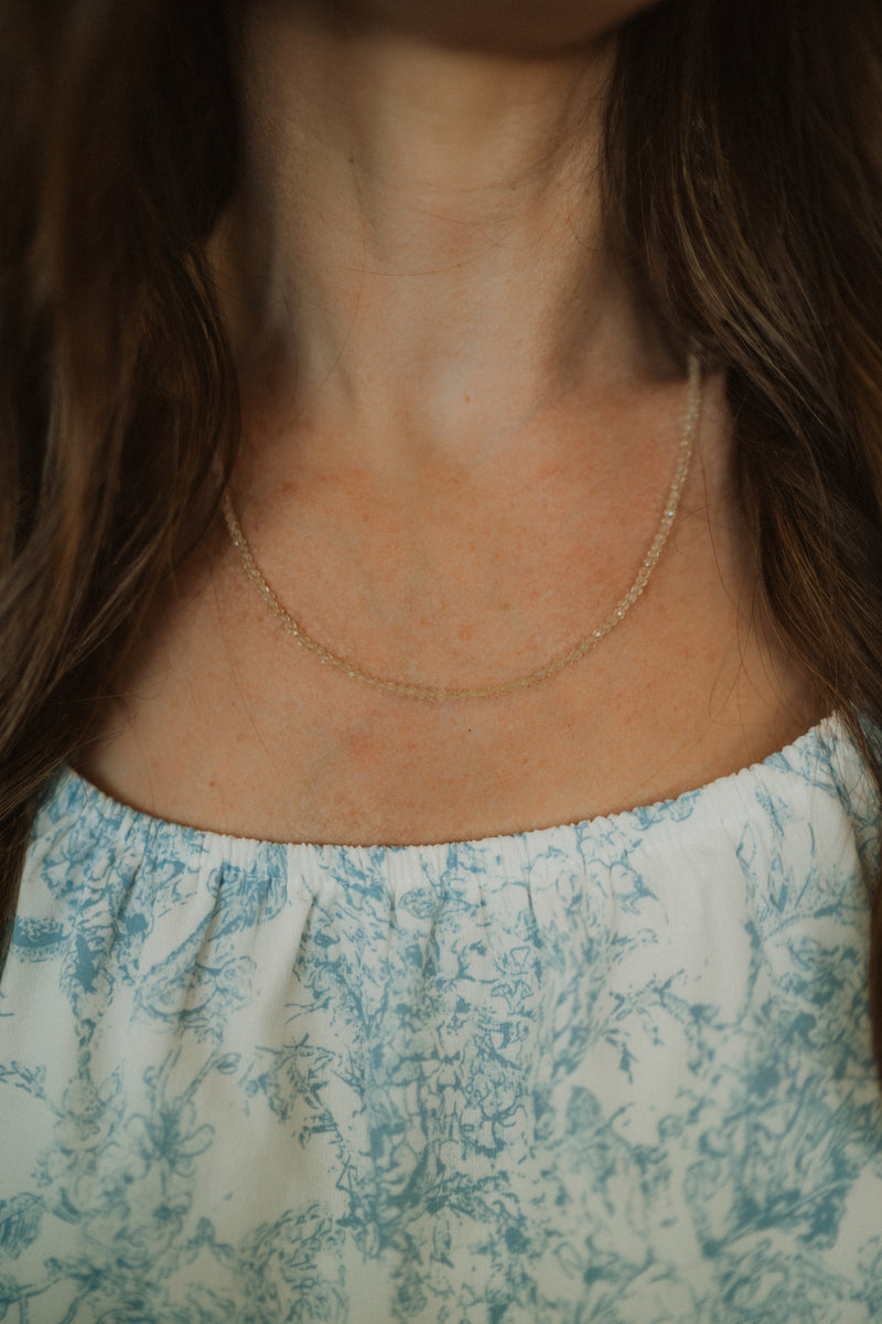 Mini Single Shayna Necklace | Champagne Yellow - FINAL SALE