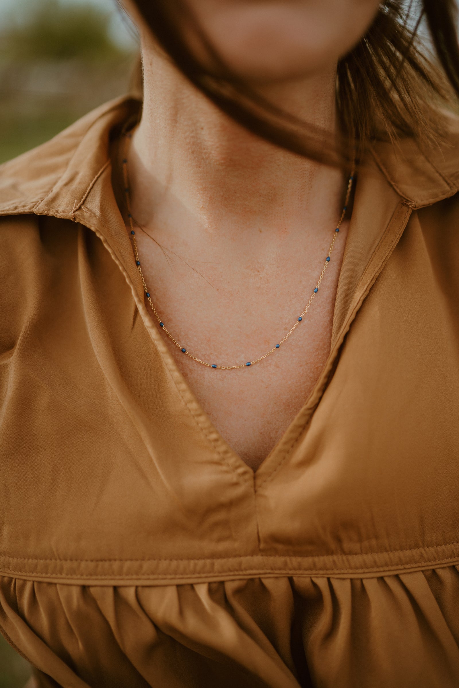 Maria Necklace | Blue + Gold