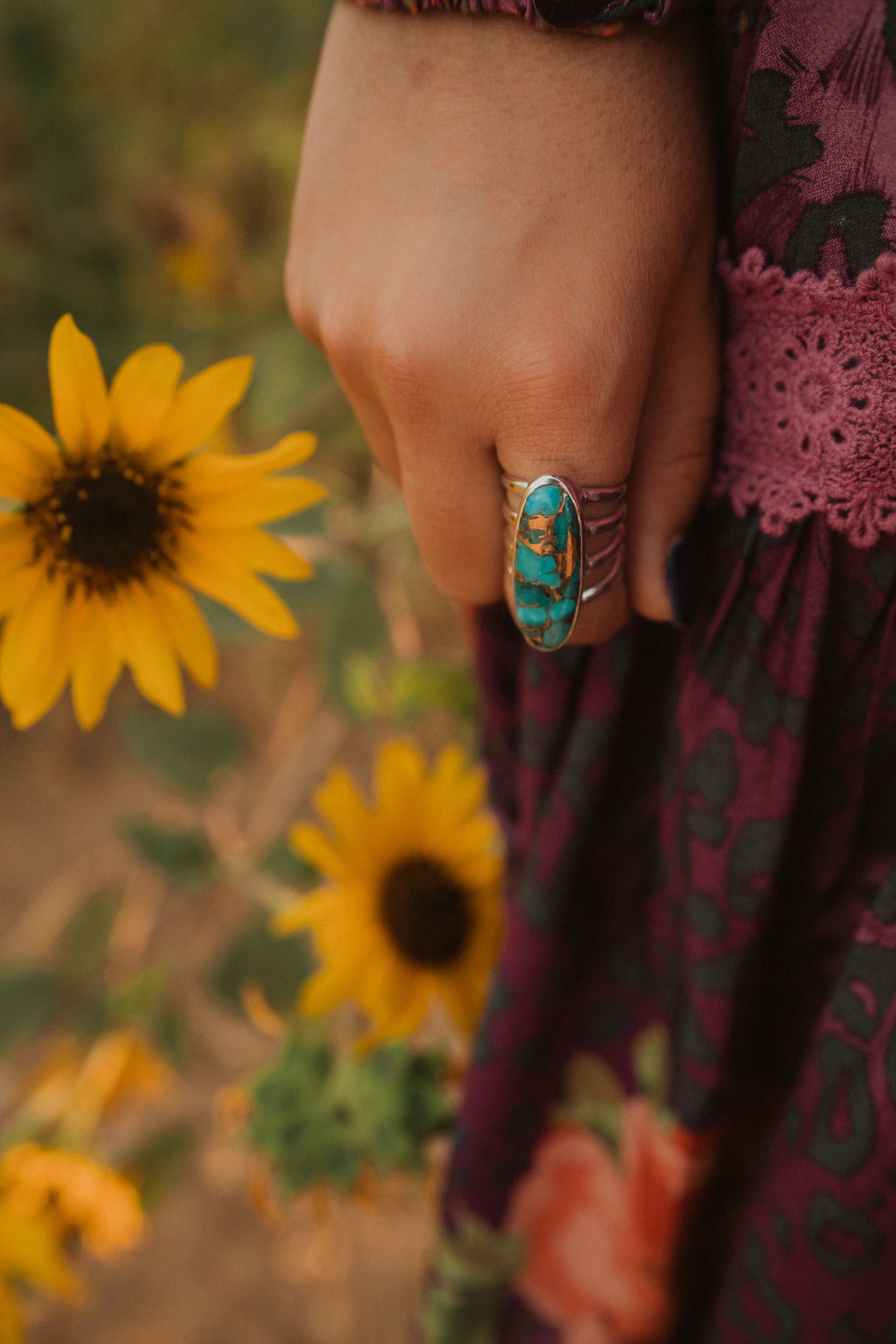 Cheyenne Ring | Blue Copper Turquoise - FINAL SALE