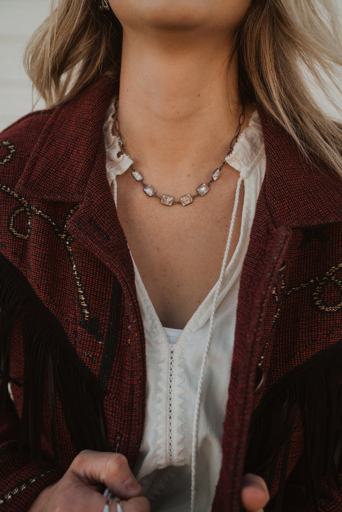 Crystal Necklace | Silver Detail