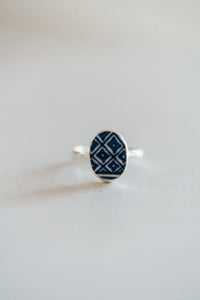 Blue Pottery Ring | Blue China - FINAL SALE