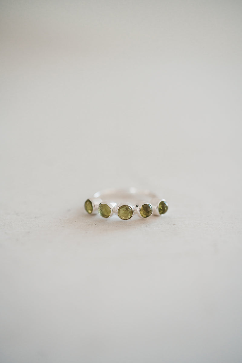 Kelm Ring | 5 Stone | Green Idocrase - FINAL SALE