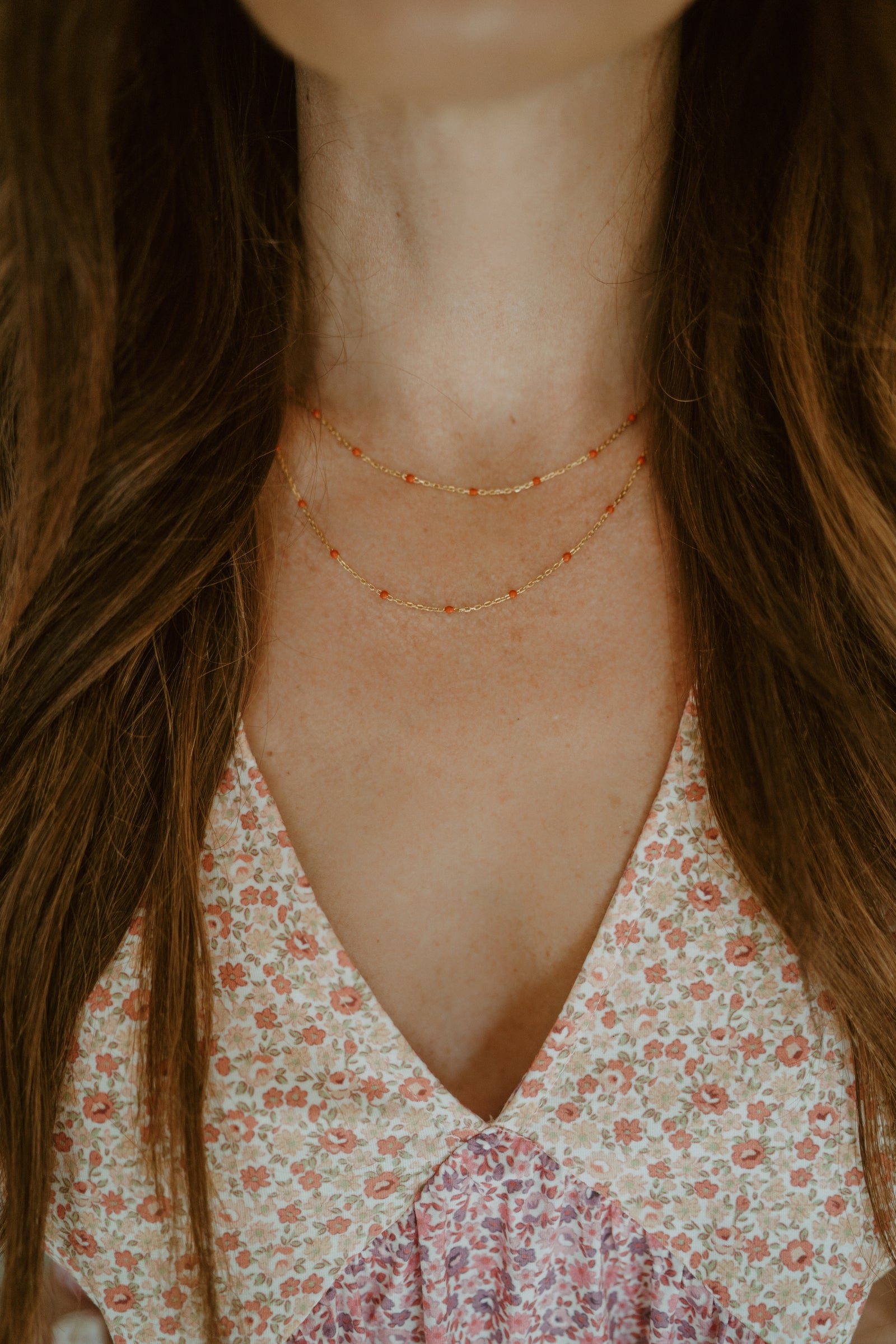 Double Strand Maria Necklace | Red