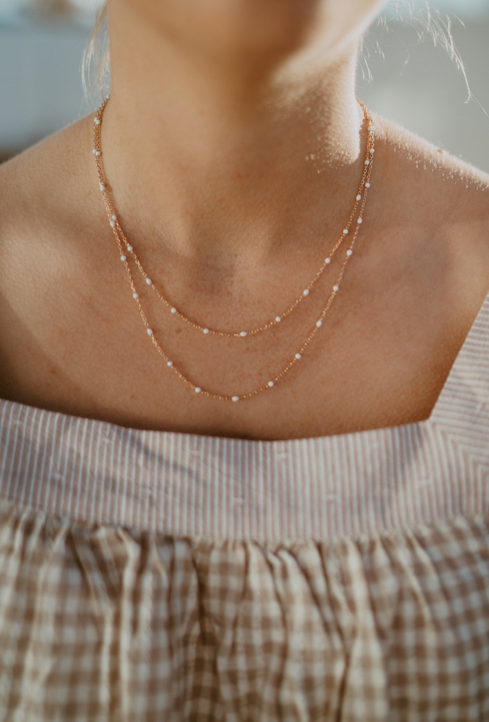 Double Strand Maria Necklace | Rose Gold