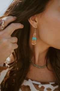 Evangeline Earrings | #1 | Turquoise + Brown