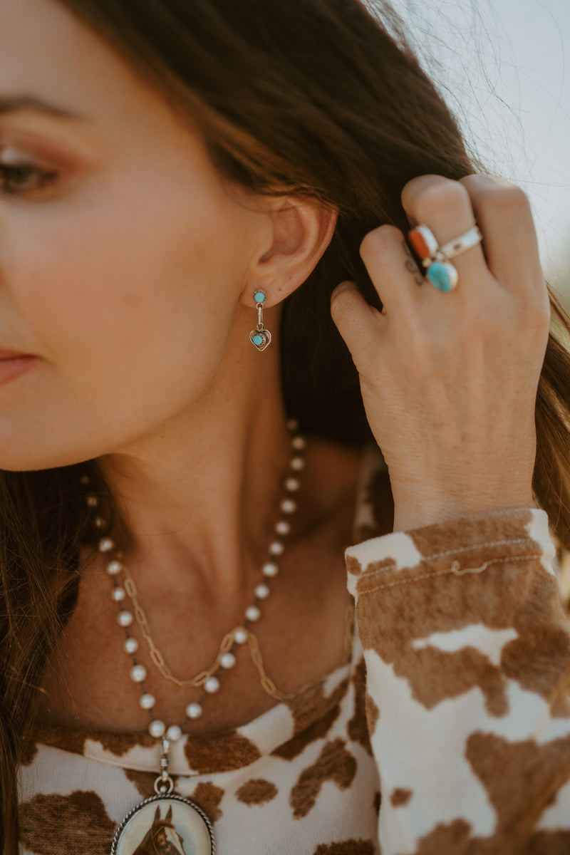 Heart Earrings | Turquoise