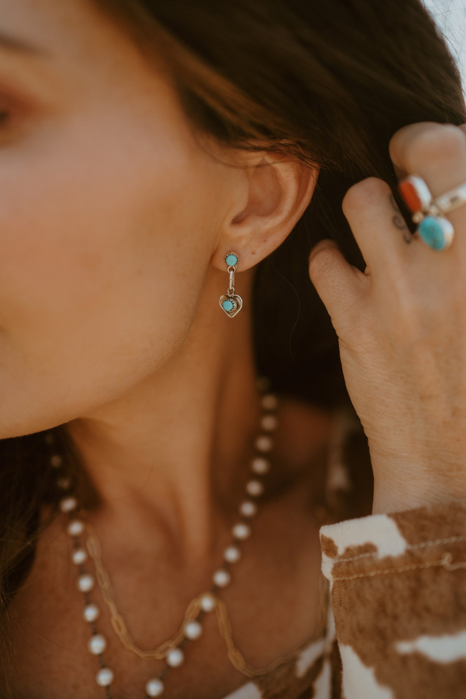 Heart Earrings | Turquoise