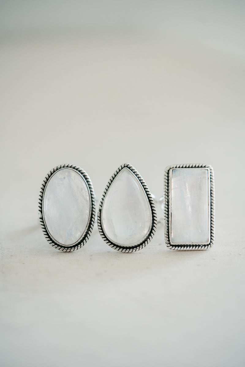 Teagan Ring | #2 | Rainbow Moonstone
