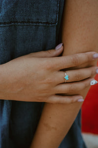 Tiny Heart Ring | Turquoise