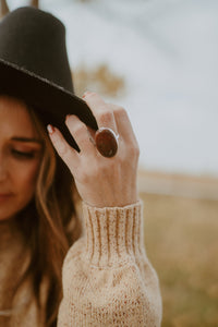 Velvette Ring | Oval | Blood Stone - FINAL SALE