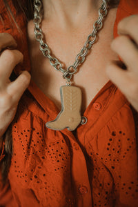 Cowboy Boot Necklace | Double Braided