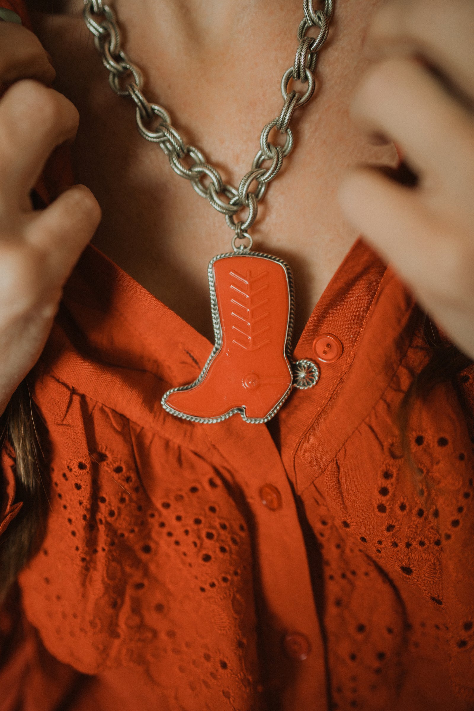 Cowboy Boot Necklace | Double Braided