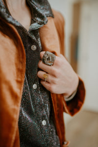 Vernon Ring | Feather Pyrite