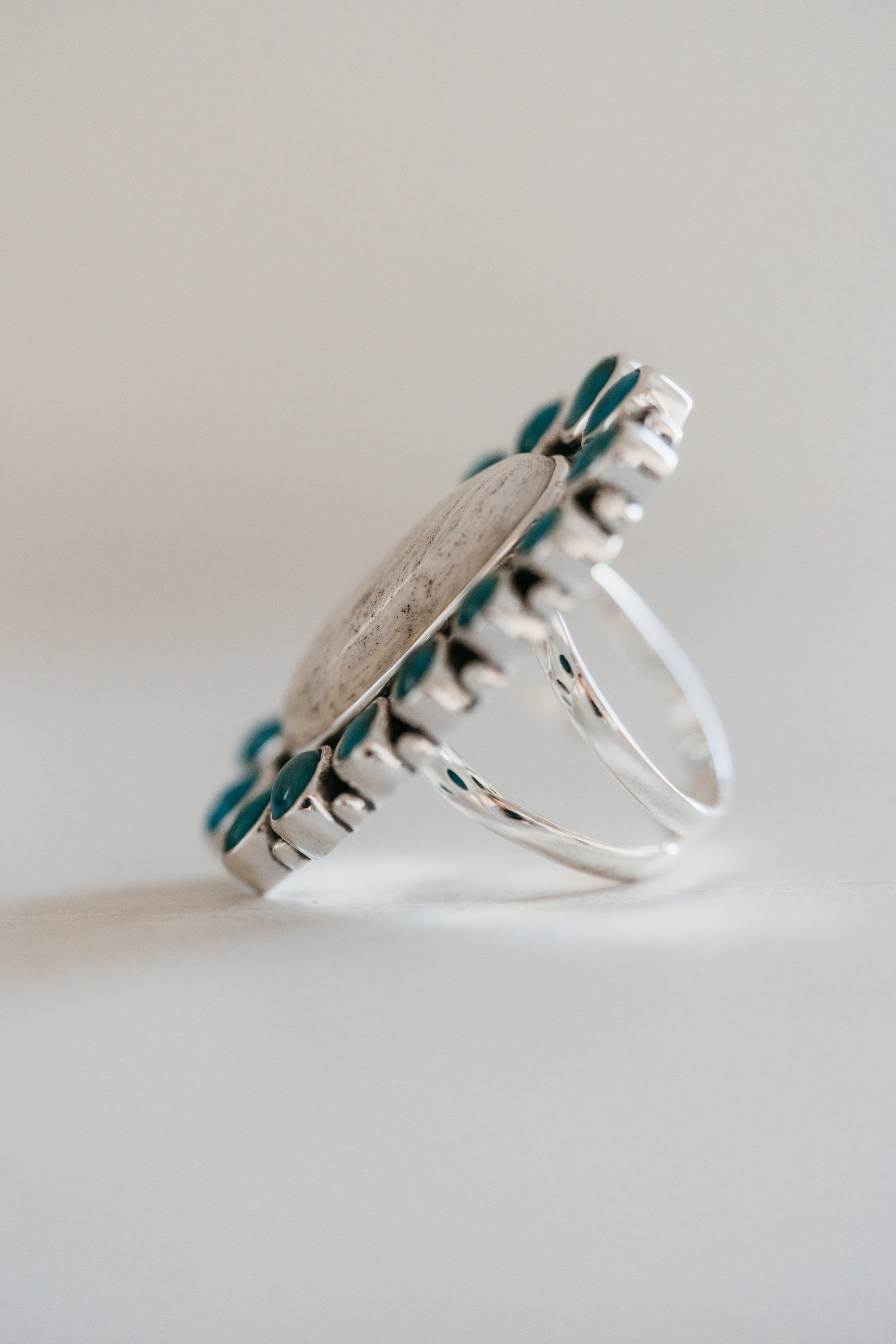 Grand Ole Opry Ring | Scolecite + Turquoise