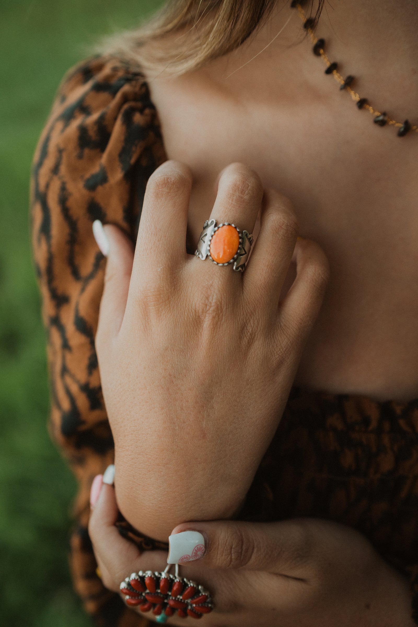 Josephine Ring | Red & Orange Spiny Oyster - FINAL SALE