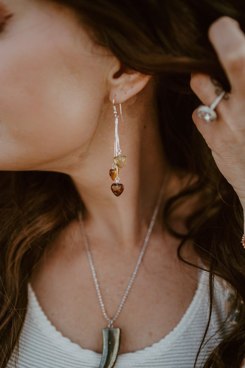 Brooke Earrings | Green + Brown - FINAL SALE