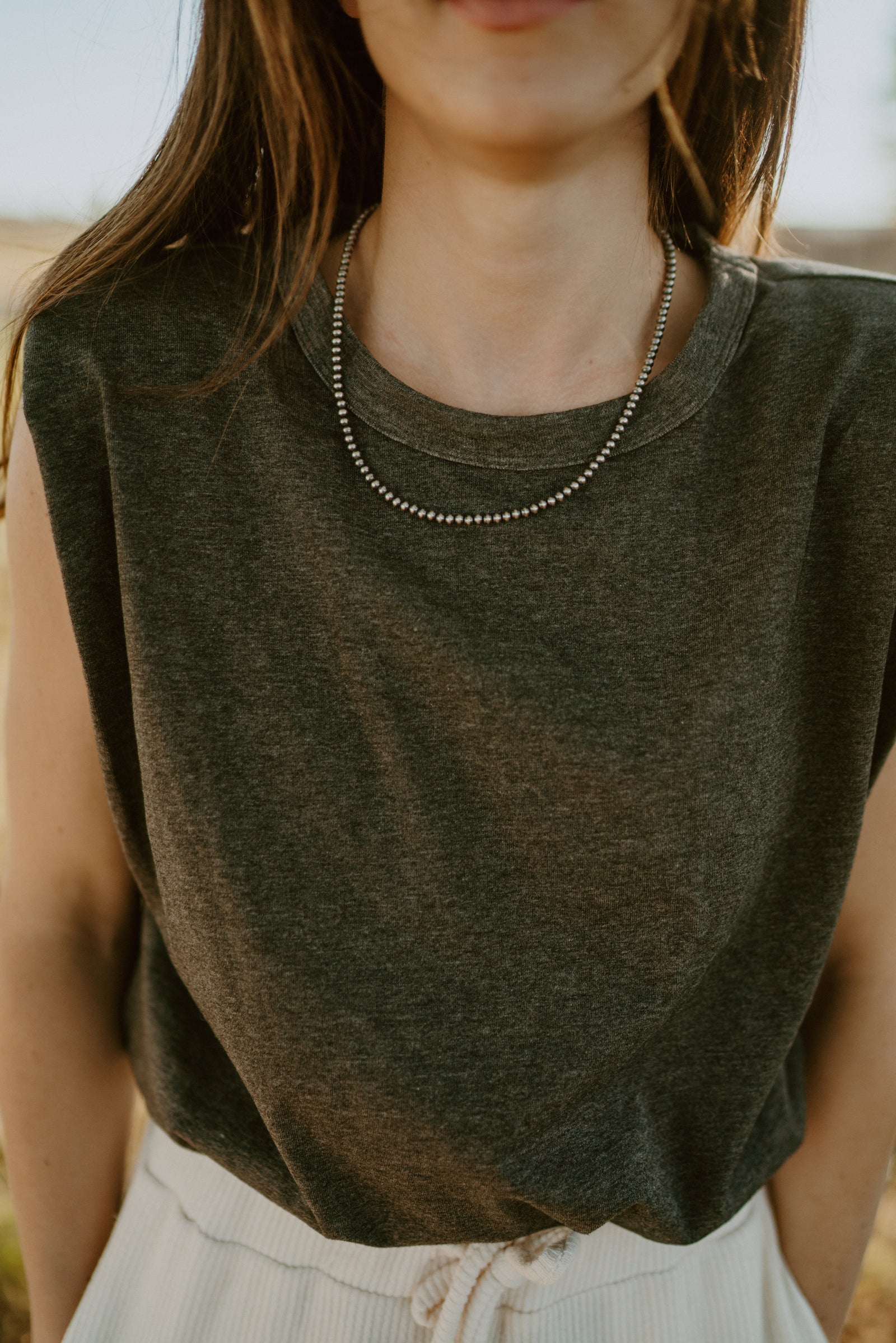 Myla Necklace | Oxidized Beads