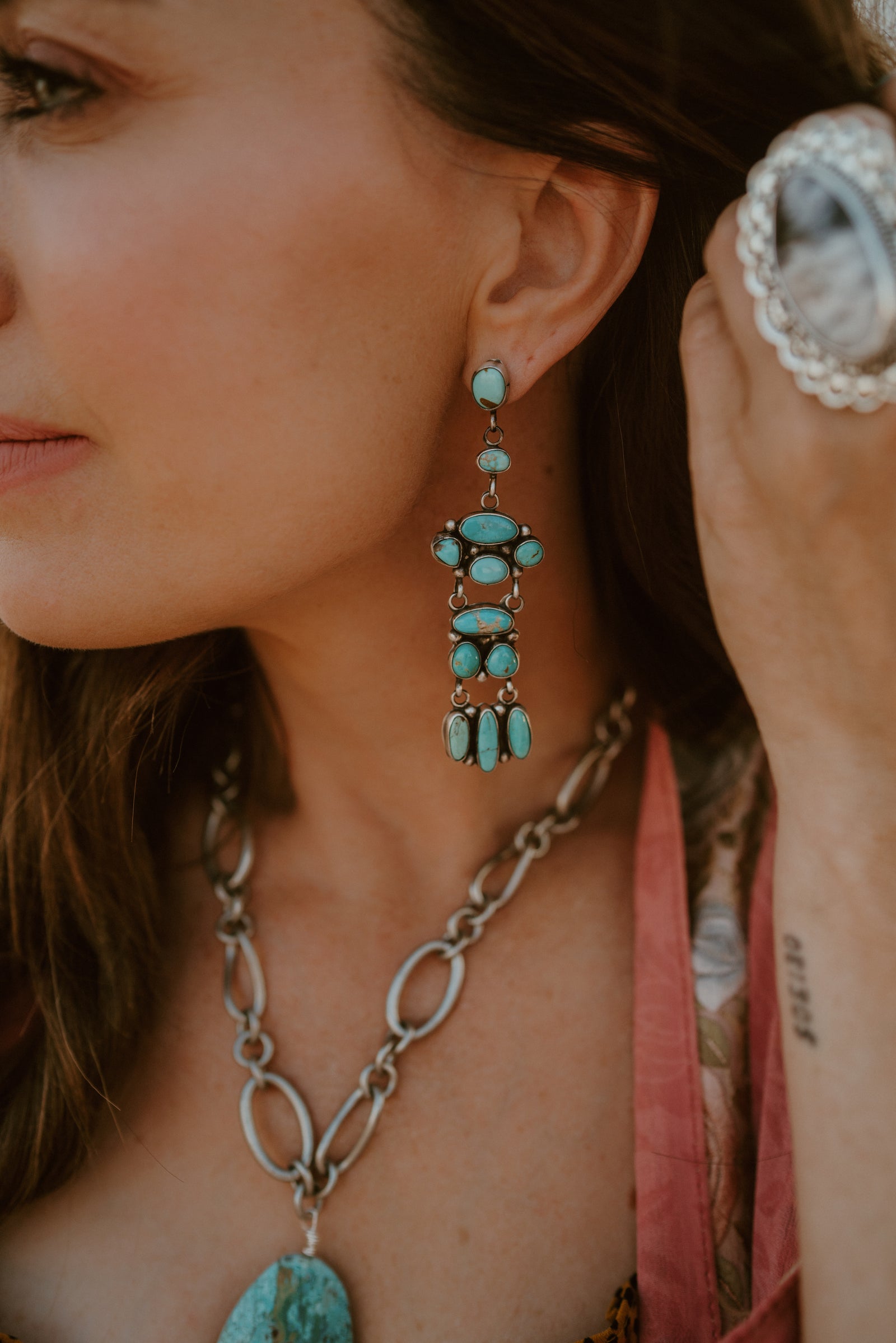 Dana Earrings | Turquoise Chandelier No. 01