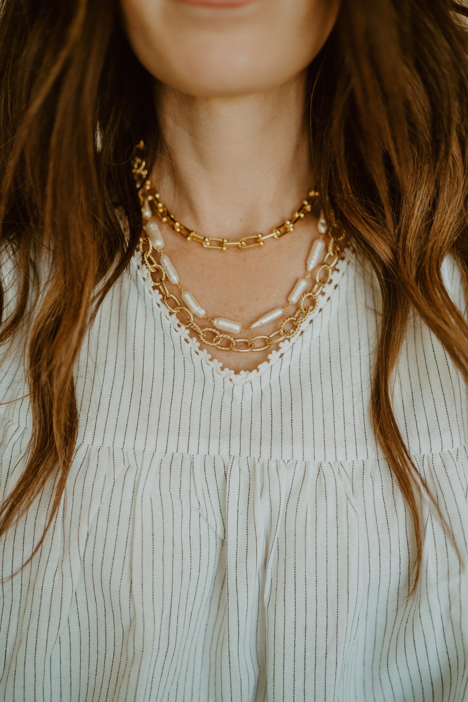 Golden Pearls Necklace Set