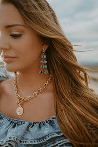 Kati Earrings | Turquoise Chandelier #3