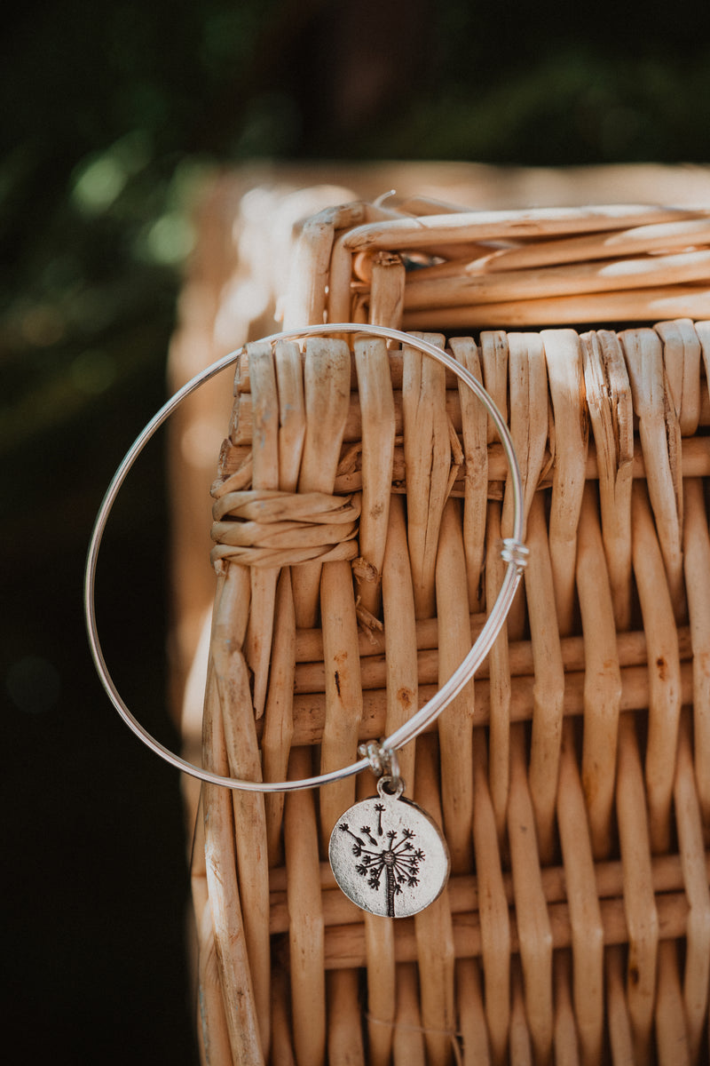 Silver Bracelet | Dandelion Charm