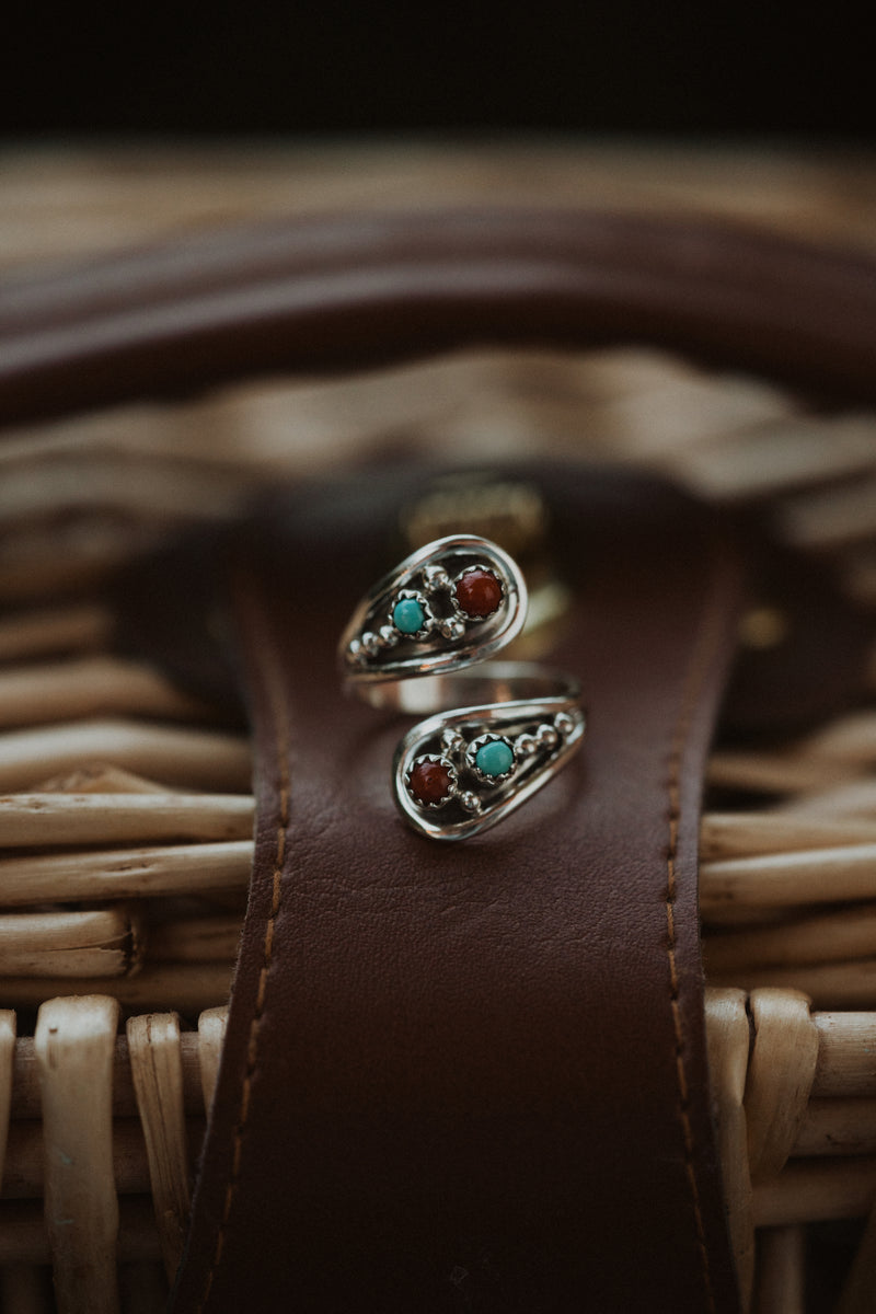 Blair Ring | Coral + Turquoise