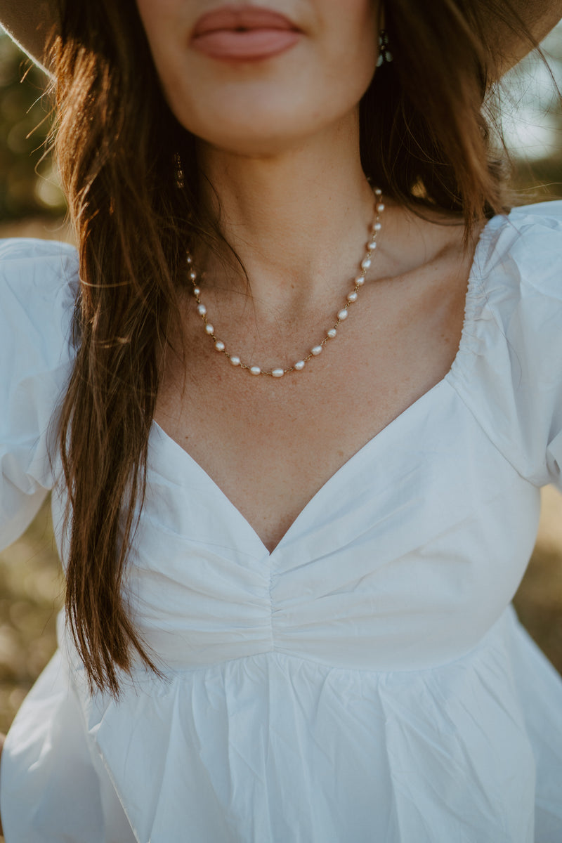 Pinky Pearl Necklace | Gold