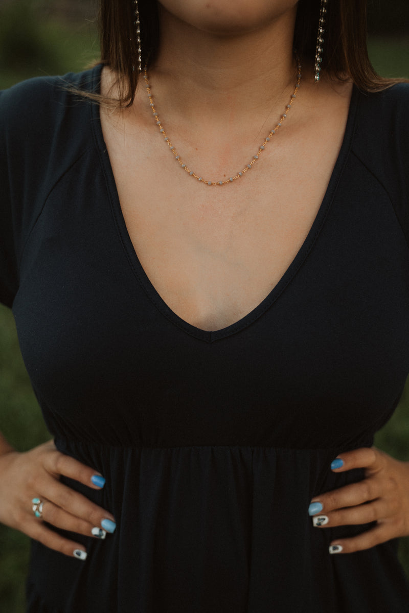Mae Moonstone Choker | Grey