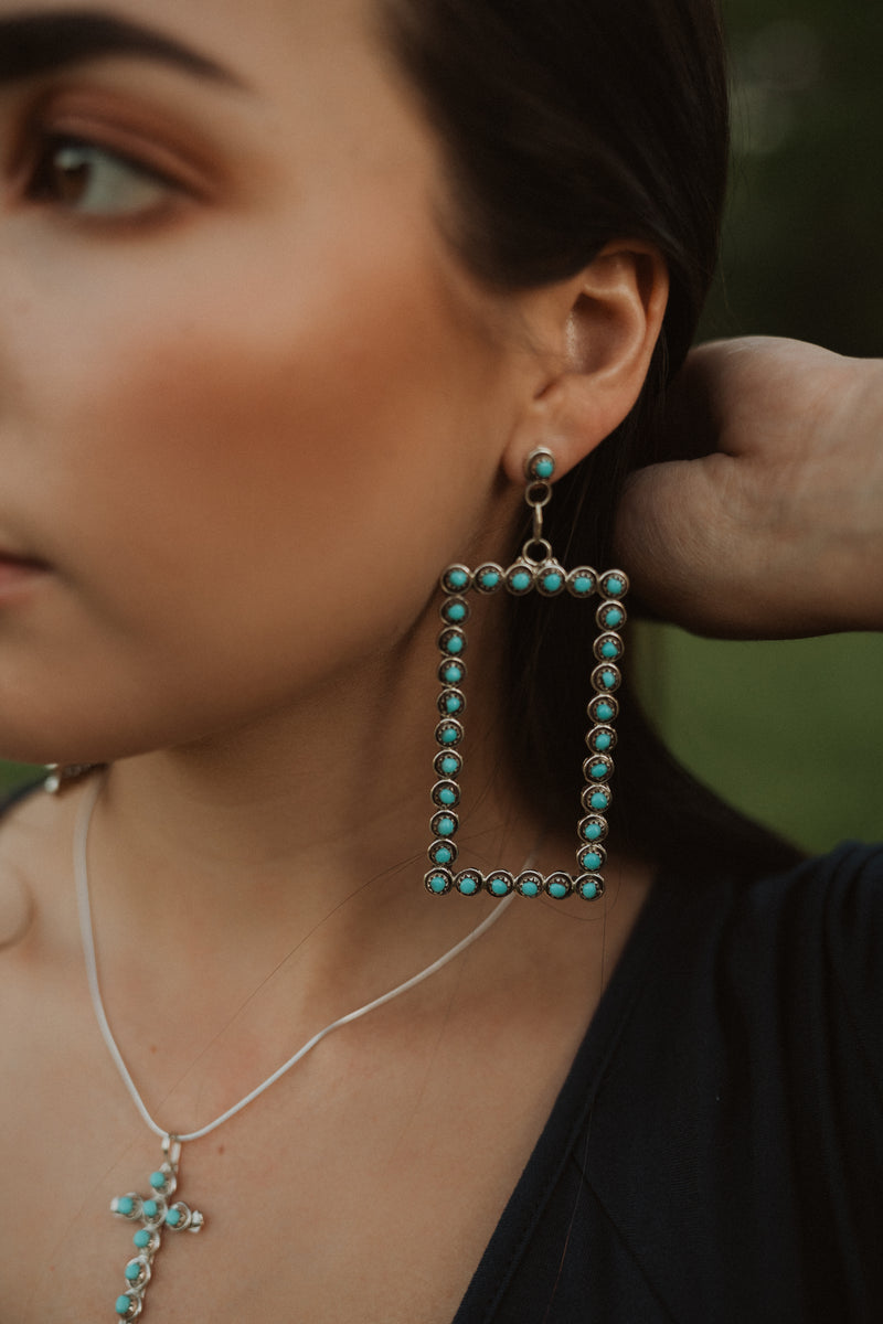 Rectangle Dot Earrings
