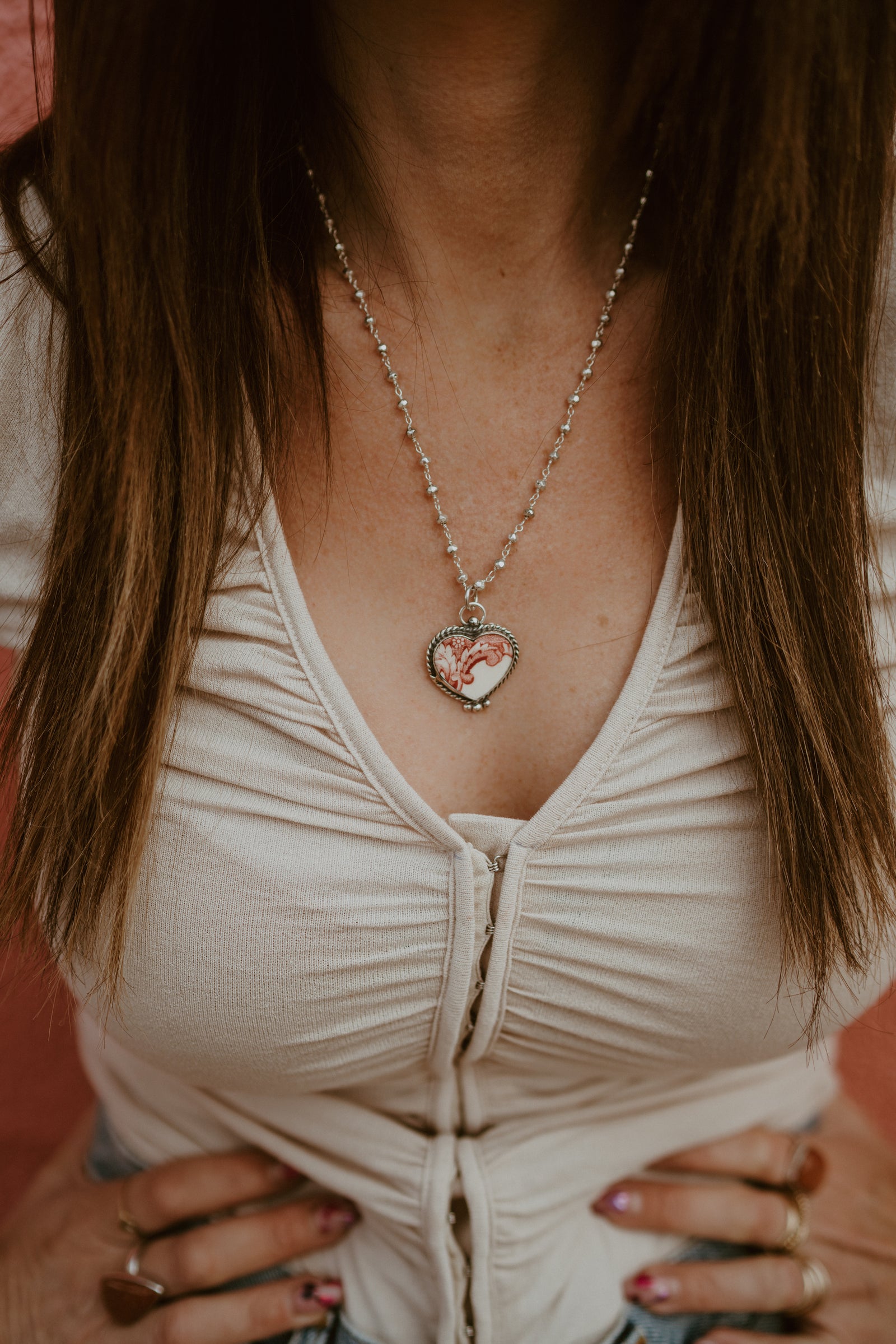 Cerise Necklace | Red + White