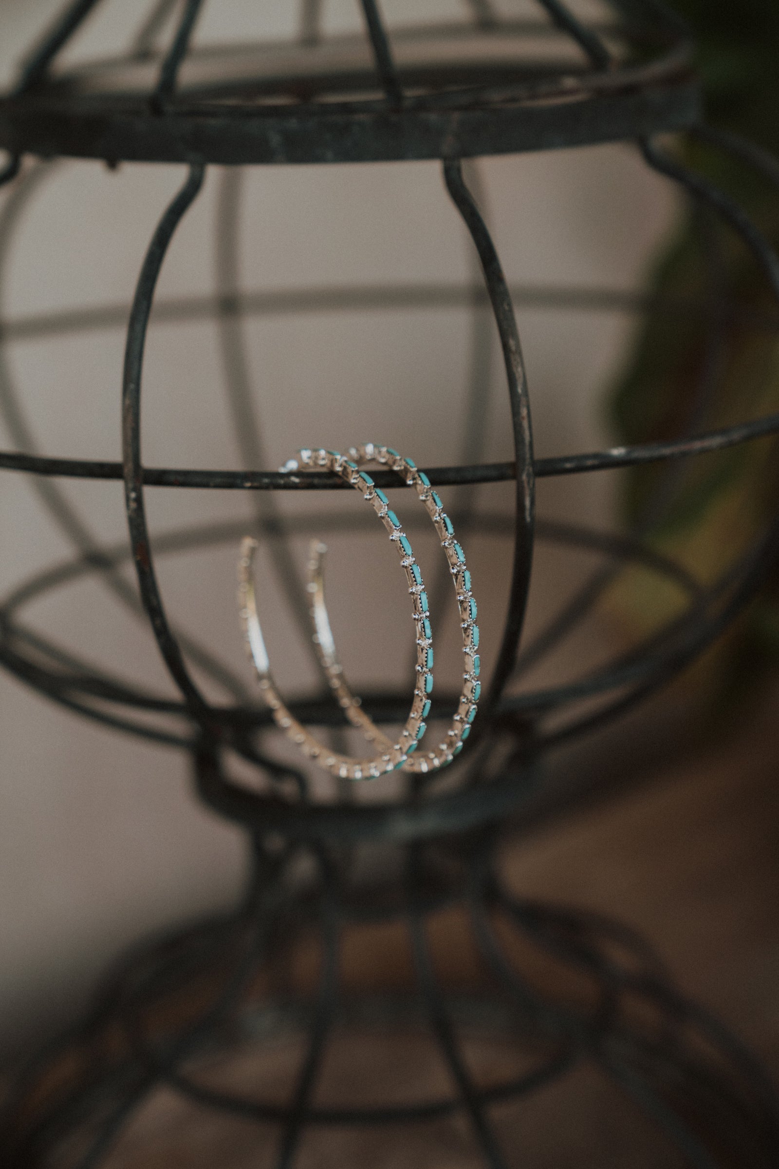 Large Delicate Hoops | Turquoise - FINAL SALE