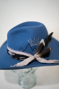 Slate Blue Hat | Embroidered