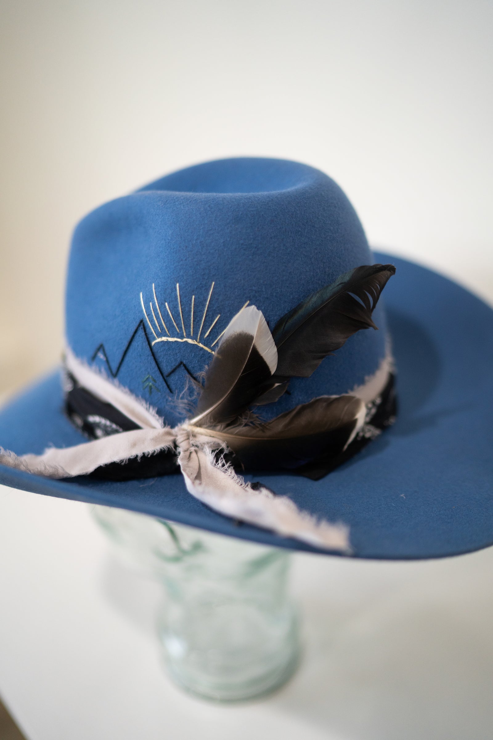 Slate Blue Hat | Embroidered
