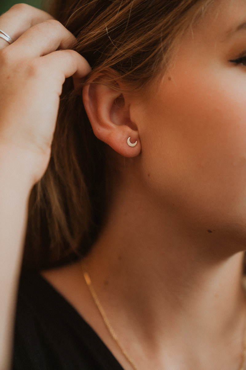 Gold Moon and Star Studs