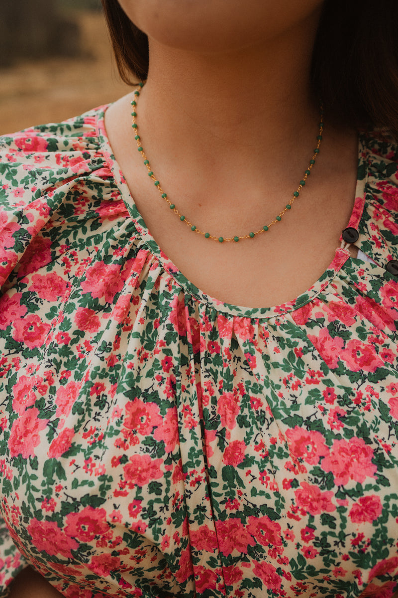 Mae Moonstone Choker | Green and Gold